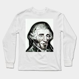 Joseph Haydn Black and White Portrait | Joseph Haydn Artwork 3 Long Sleeve T-Shirt